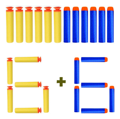 Refil De Dardos Em Eva Balas Munição 12 Peças