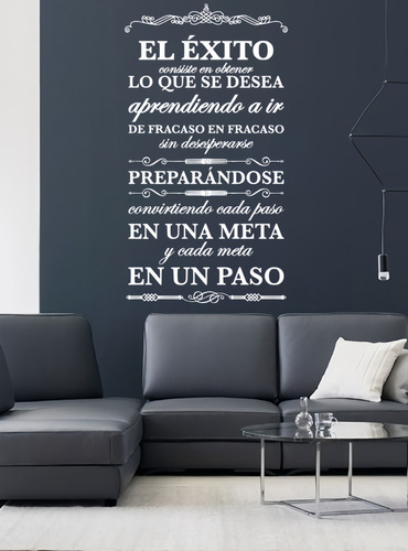 Vinil Decorativo Para Pared Frases Letras El Éxito Consiste