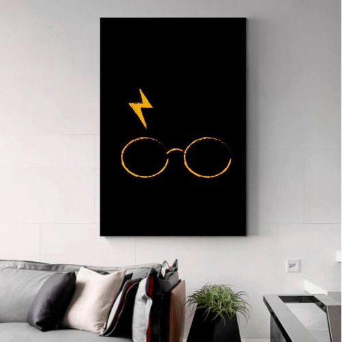 Cuadro Decorativo Harry Potter Simbolo Fondo Negro 35x55cm  