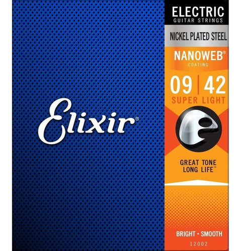 Imagem 2 de 3 de Encordoamento Elixir Cordas 0.9 Super Light Nanoweb Guitarra