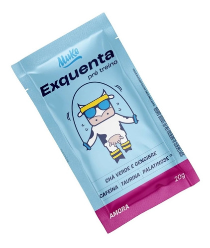 Imagem 2 de 4 de Pré Treino Cafeína Exquenta Amora Sachê 20g Muke +mu
