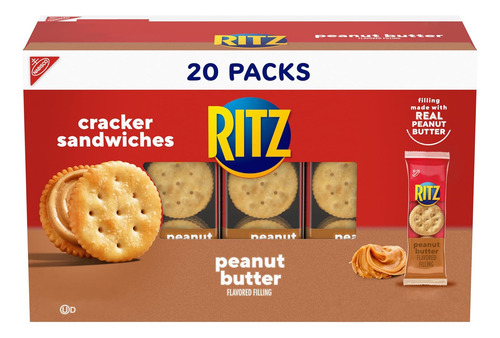 Ritz Galletas Sándwich De Mantequilla De Maní, 20 Paquetes D