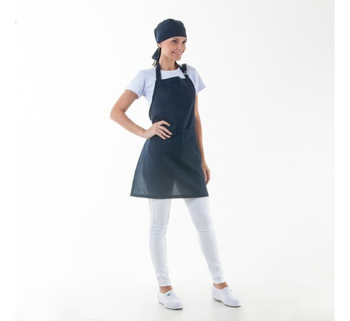 Kit de delantales y pañuelos, 14 colores, para bar, restaurante, pizzería, azul marino
