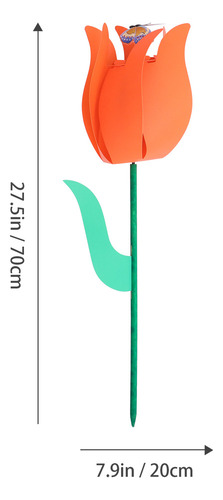 Cataventos De Jardim Decorativos, 3 Peças, Design De Tulipa,
