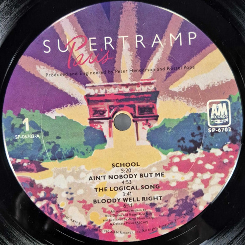 Supertramp - Paris (1980) Usa - Vinilo Lp (Usado)
