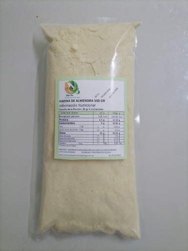 Imagen 4 de 4 de Harina De Almendra 500gr Sin Gluten Vegan-keto Sin Azucar