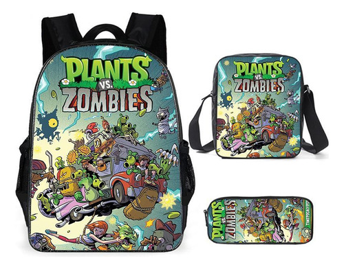 Plantas Vs. Mochila Zombies De 3 Piezas