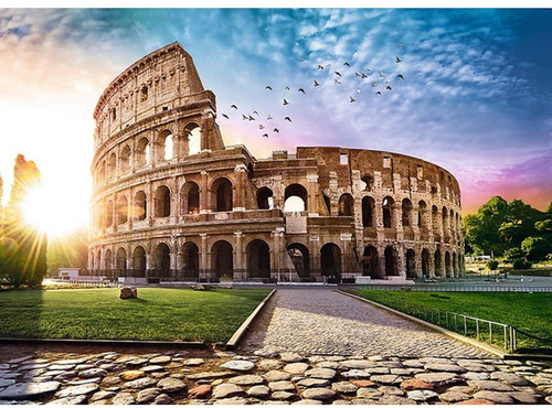 Coliseo Romano Rompecabezas 1000 Pz Trefl Atardecer Clasico