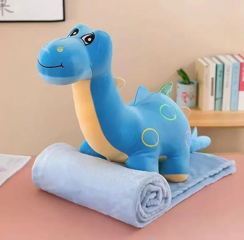 Peluches Con Manta Suaveregalo Ideal40a50cm+manta 1,55x1m Dino Cuello Largo