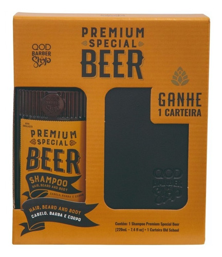 Imagem 1 de 2 de Kit Shampoo Special Beer + Carteira | Qbs