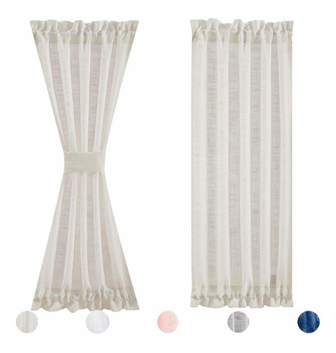 Side Light Door Panel Curtains Natural 72inch Long Line...