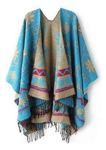 Gift Women's Knitted Cashmere Poncho Shawl Scarf