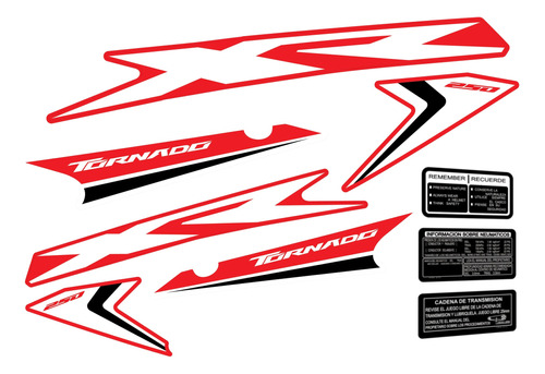 Kit Calcos Completo Honda Xr 250 Tornado - Laminadas!