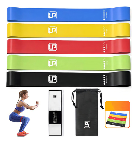 Kit 5 Faixa Elastica Mini Band Treino Crossfit Pilates Fisio Cor Variadas