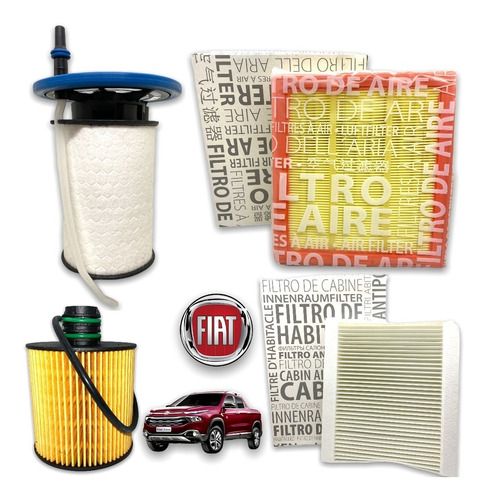 Kit Filtros De Aceite Aire Habitaculo Y Gasoil Fiat Toro 2.0