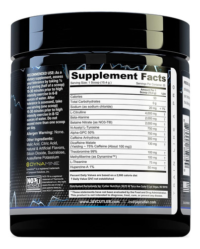 Prevail Rush De Jay Cutler Nutrition Importado Usa Blue Razz