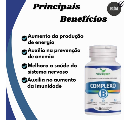 Kit Coenzima Q10 + Treonato + Complexo B 60 Capsulas Sem Sab