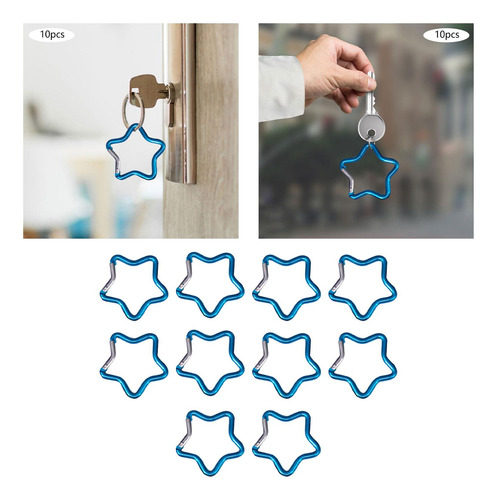 2 Mosquetón Con Forma De Estrella De Cinco Puntas, Azul