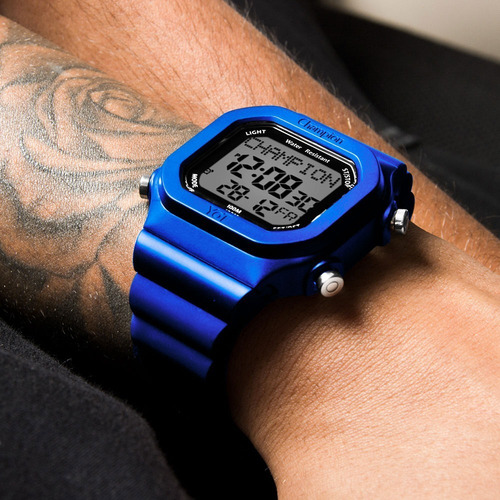 Relógio Champion Digital Yot Troca Pulseira Azul Preto