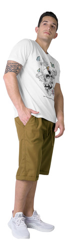 Gra - Camel - Bermuda Hombre Casual Recto Beige Giovanni Gal