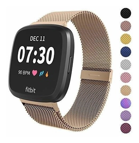 Malla Metalica Para Fitbit Versa/2/lite/se Champagne (small)