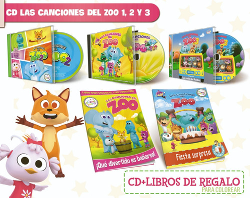 Cd Vol.1,2y3 Las Canciones Del Zoo + 2libros Regalo! Oficial