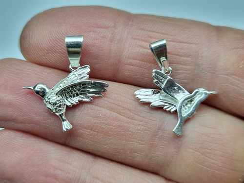 Imagen 6 de 6 de Dije Plata Colibri 20x16 Mm
