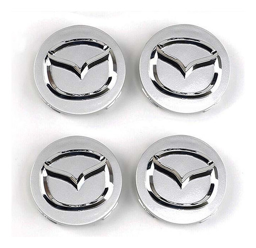 Kit De 4 Centros De Rin Cromados Mazda Cx7 2007-2012 56 Mm