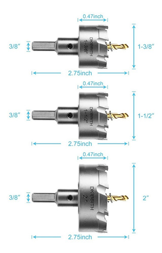 Broca Mecha Metal Carburo De Tungsteno 1 3/8 (35mm)