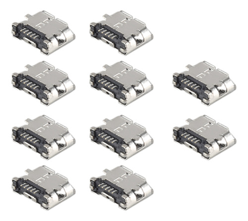 10 Piezas De Repuesto B, Conector Micro Usb Hembra, Puerto S