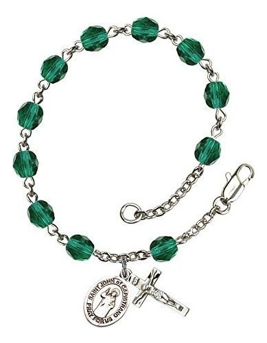 Pulsera De Dije - St. John Of Capistrano Silver Plate Rosar