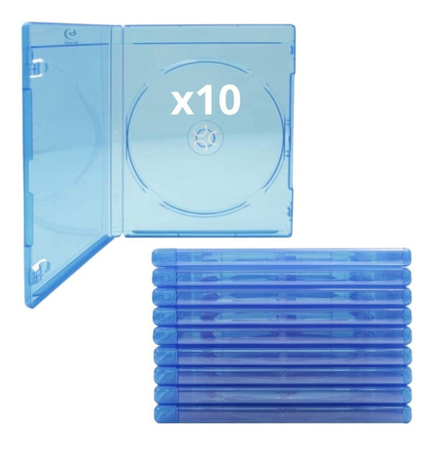 Caja Estuche Para Disco Bluray 10mm Con Logo X10