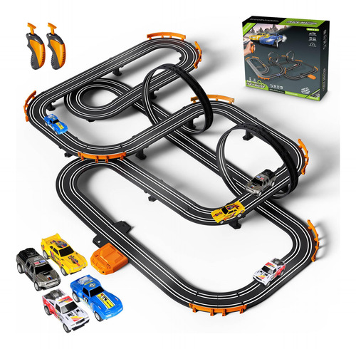 Set De Pista De Carreras Slot Car Eléctrico Con 4 Autos Y 2 Color