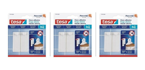 Pack 4 Blíster Clavo Adhesivo Removible Área Lisa 3kg Tesa