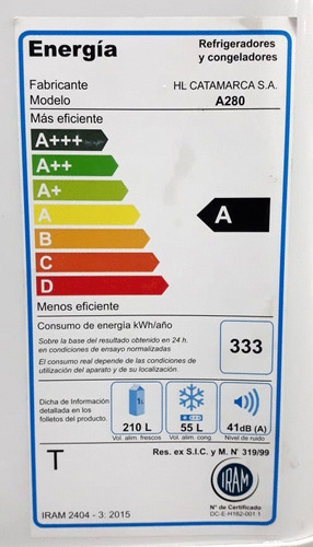 Imagen 7 de 7 de Heladera Con Freezer Blanca 280 Litros Neba A280 Outlet