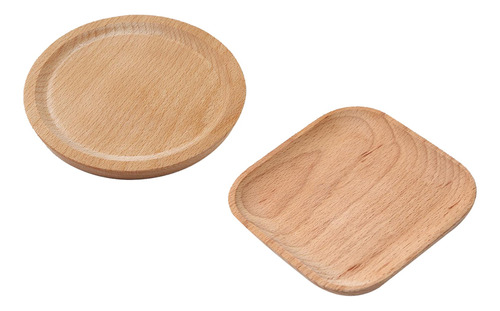 2 Platos De Madera Para La Comida, Vajilla Versátil Hecha A