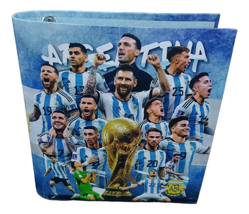 Carpeta Argentina Campeon Jugadores Nº3 Escolar 3 Anillos