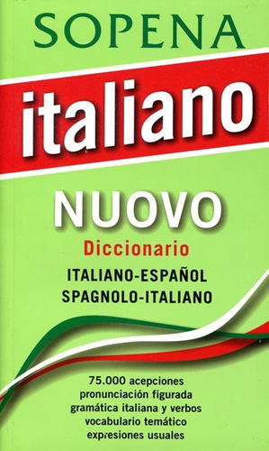 Italiano Nuovo Diccionario Italiano - Español Spagnolo - Italiano, De X.x.. Editorial Sopena, Tapa Blanda En Español, 2013