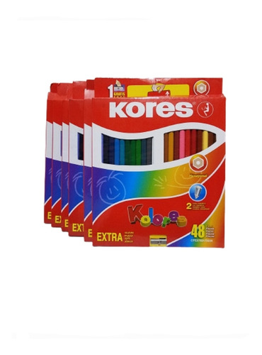 Colores De Madera Kores 48 Unidades. X 6 Cajas.