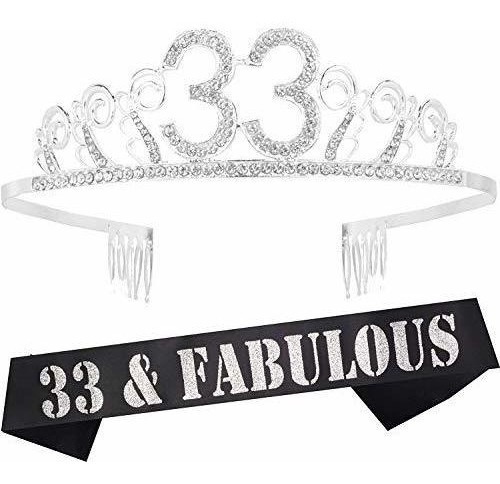   Regalos De Cumpleaños Para Mujer, 33.a Tiara Y Faja De