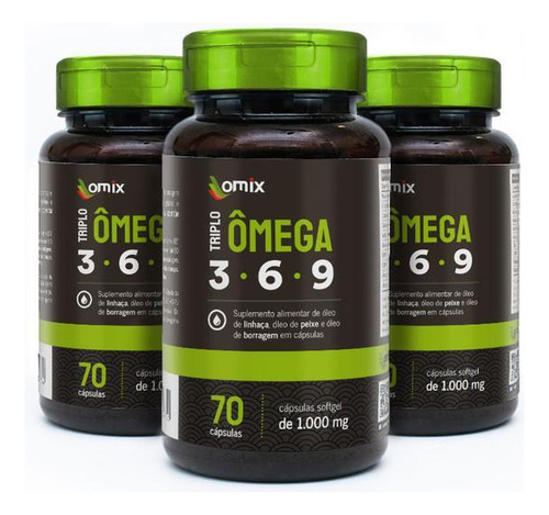 Kit 3x Triplo Omega 3-6-9 - 70 Cápsulas