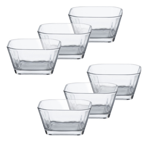 Set De 6 Botaneros De Vidrio Glazé (4 Diseños Diferentes) Color Transparente