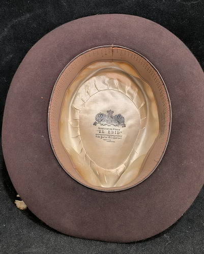 Antiguo Sombrero De Fieltro De Lana Rigido Color Marrón (Usado)