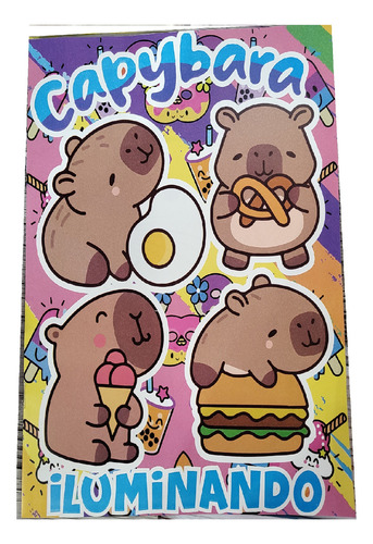 Bebe Capibara Carpincho Smoo Paq 20 Libros Iluminar Colorear