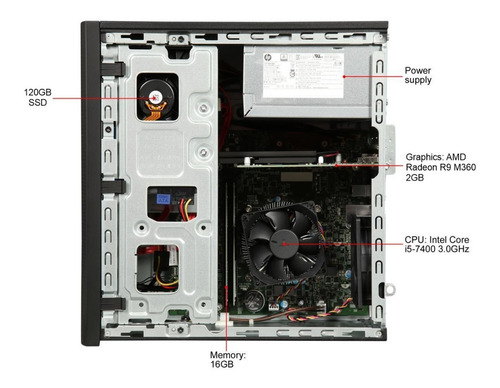 Imagen 5 de 8 de Computadora Cpu Hp Core I5 7ma Gen 16gb Ssd 256gb Amd R9 360