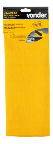 Toalha Pano Microfibra Automotiva 40x40cm 480gsm Vonder Cor Amarelo