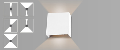 20x Arandela Led 8w Externa Facho Duplo Ajustavel L1280