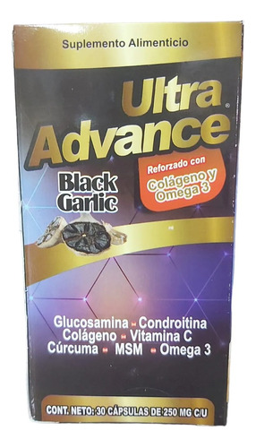 Ultra Advance Black Garlic Con 30 Capsulas De 250 Mg Sabor Sin Sabor