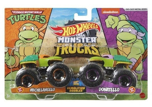 Carrinho Hot Wheels Monster Truck Michelangelo X Donatello