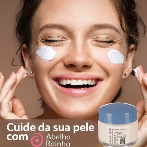 Kit 2 Creme Facial Clareador Dia Com FPS-15 Clear Pele Abelha Rainha 30g